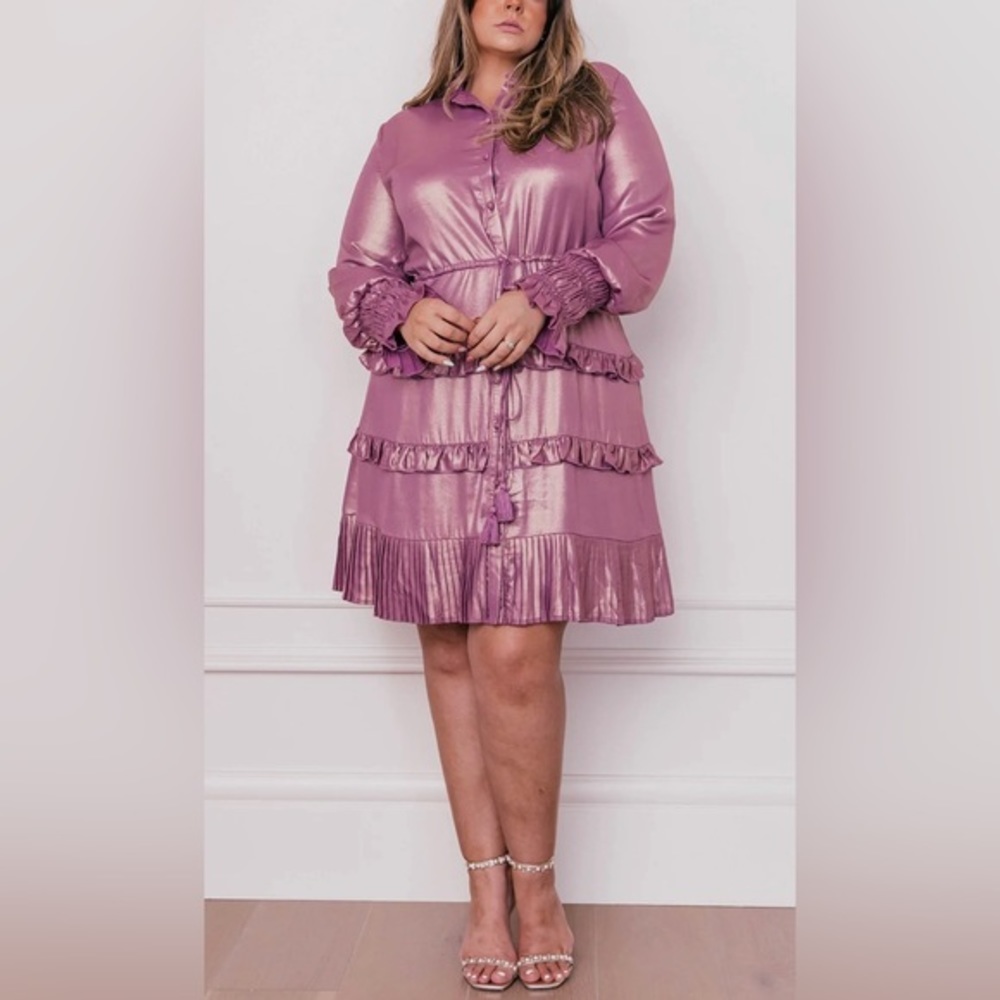 NWT JessaKae Metallic Purple Savannah Dress